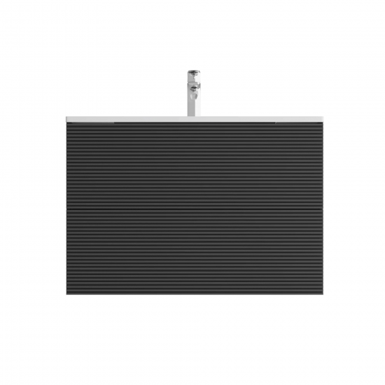 Тумба под раковину AM.PM Struktura M9SFHX0802BMHS, подвесная 80 см, 2 ящика, цвет черный