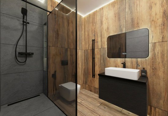 Тумба под раковину AM.PM Struktura M9SFHX0802BMHS, подвесная 80 см, 2 ящика, цвет черный