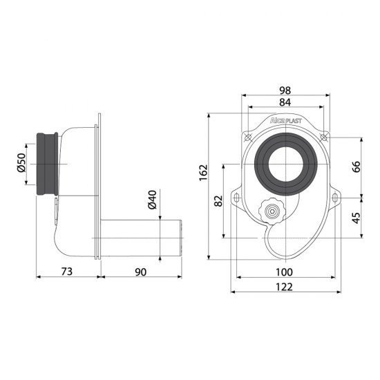 Сифон для писсуара Alcadrain без выпуска (A45В/AG210901240)