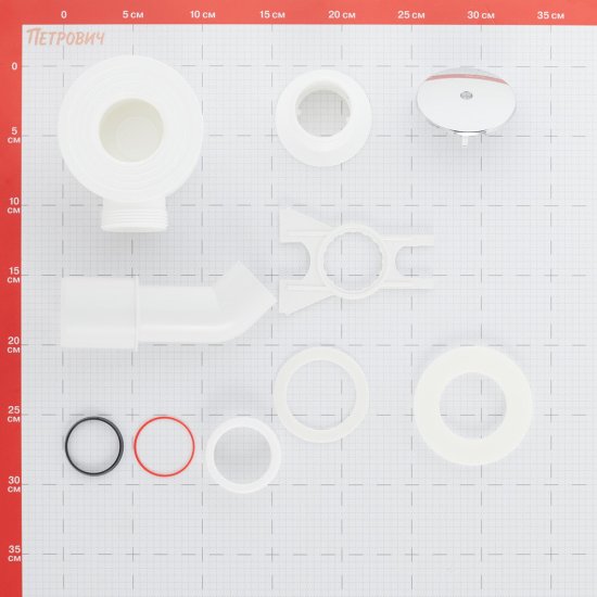 Сифон для душевого поддона Alcadrain 50х40 мм регулируемый с выпуском d50 мм (A471CR-50/AG210252150)