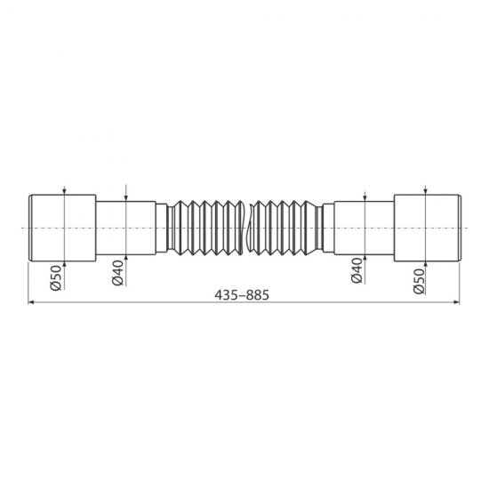 Гибкое соединение для сифона Alcadrain 50/40х40/50 мм (A720)