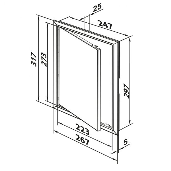 Люк ревизионный НашВент Дверца Д пластиковый 250х400 мм накладной