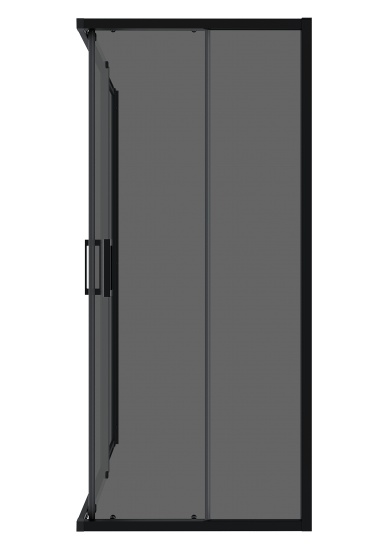 Душевая ширма Квадро Март квадратная 90x90x195см цвет профиля черный раздвижная стекло 6мм тонированное