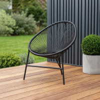 Стул Acapulco AC001 73x83x88 см искусственный ротанг/сталь цвет черный