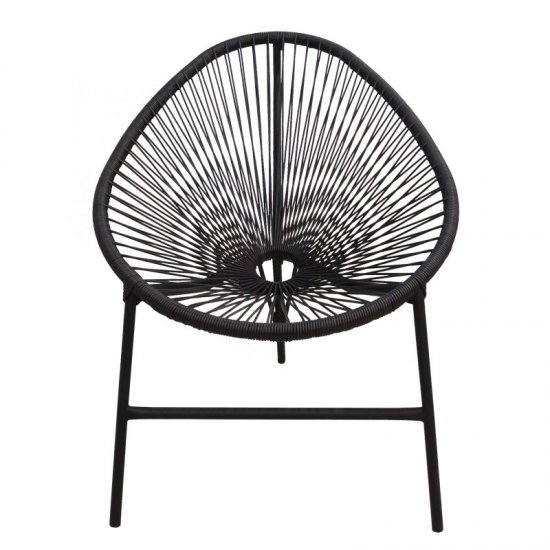 Стул Acapulco AC001 73x83x88 см искусственный ротанг/сталь цвет черный
