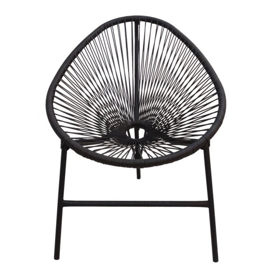 Стул Acapulco AC001 73x83x88 см искусственный ротанг/сталь цвет черный