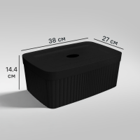 Коробка с крышкой для хранения Velvet 38x14.4x27 см полипропилен цвет черный