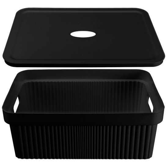 Коробка с крышкой для хранения Velvet 38x14.4x27 см полипропилен цвет черный