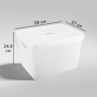 Коробка с крышкой для хранения Velvet 38x24.9x27 см полипропилен цвет белый