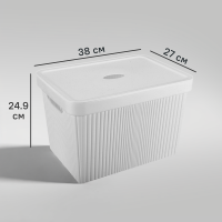 Коробка с крышкой для хранения Velvet 38x24.9x27 см полипропилен цвет светло-серый