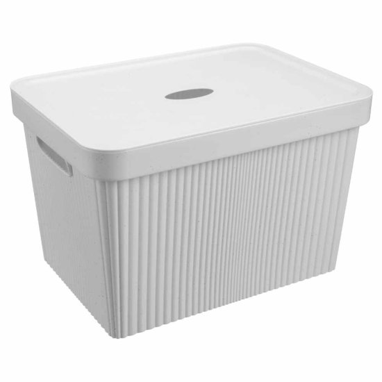 Коробка с крышкой для хранения Velvet 38x24.9x27 см полипропилен цвет светло-серый