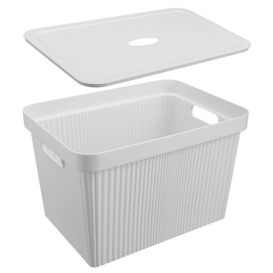 Коробка с крышкой для хранения Velvet 38x24.9x27 см полипропилен цвет светло-серый