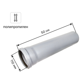 Труба для внутренней канализации Политэк 110x2.7 мм 0.5 м полипропилен 111050