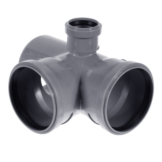 Крестовина двухплоскостная Политэк 110x110x50/87° правая полипропилен