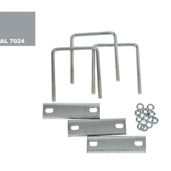 Крепление сетки/секции заборной к столбам 50х50 мм графитовый серый RAL 7024 (3 шт.)