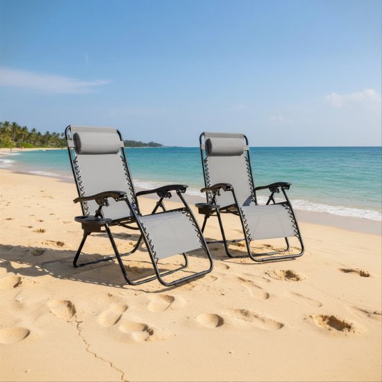 Кресло-шезлонг Сиеста СК-175 156x77x83 см сталь/текстилен цвет серый