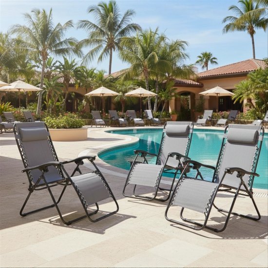 Кресло-шезлонг Сиеста СК-175 156x77x83 см сталь/текстилен цвет серый