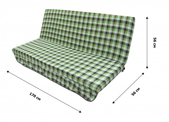 Мягкий элемент для садовых качелей 170x56x70 см цвет зеленый