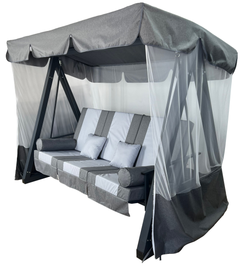 Качели садовые Greengard Мерида 3-х местные до 400 кг цвет серый