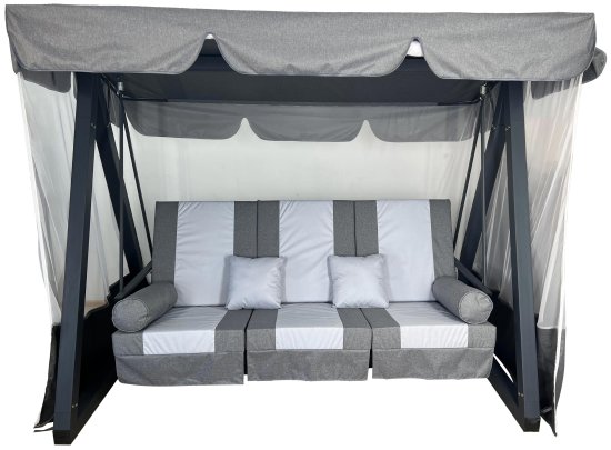 Качели садовые Greengard Мерида 3-х местные до 400 кг цвет серый