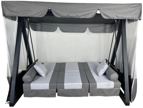 Качели садовые Greengard Мерида 3-х местные до 400 кг цвет серый