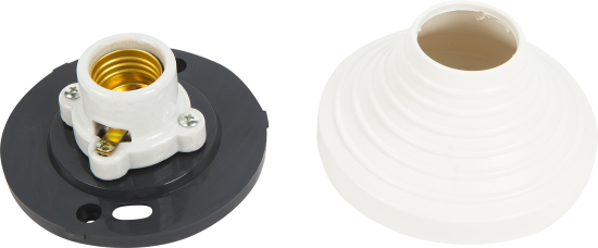 Патрон-стойка пластиковая E27 цвет белый