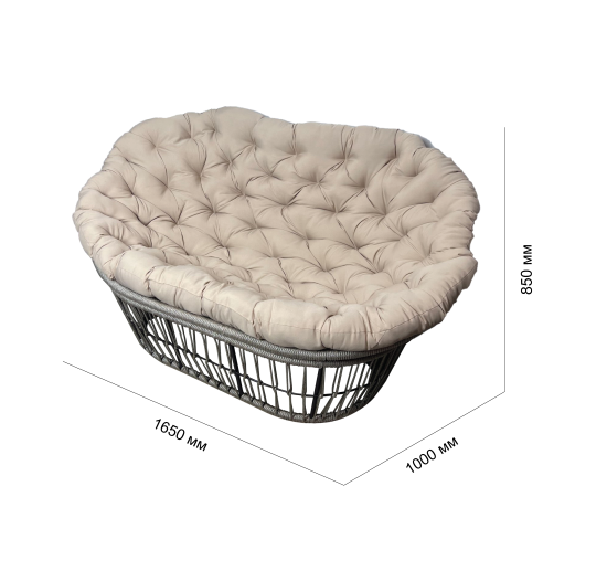 Диван садовый Сорренто с подушкой 165x95x80 см роуп бежевый