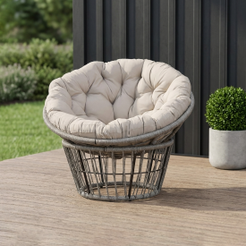 Кресло садовое Турин с подушкой 110x125x80 см роуп бежевый