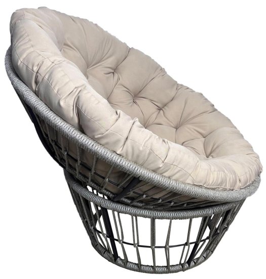 Кресло садовое Турин с подушкой 110x125x80 см роуп бежевый