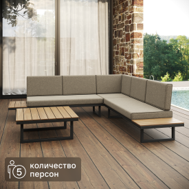 Набор садовой мебели Greengard Флоренция сталь бежево-коричневый угловой диван подушки столик
