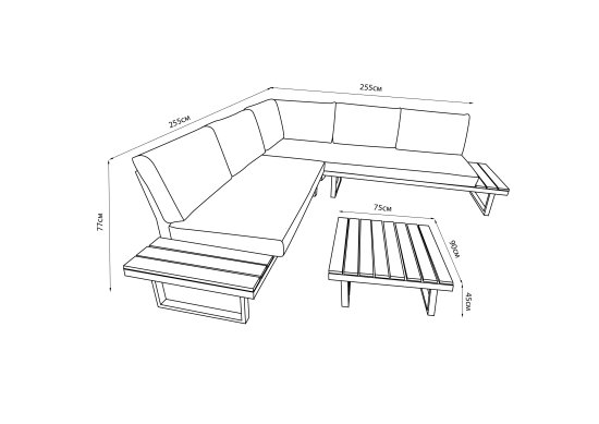 Набор садовой мебели Greengard Флоренция сталь бежево-коричневый угловой диван подушки столик