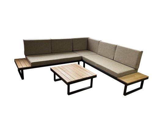 Набор садовой мебели Greengard Флоренция сталь бежево-коричневый угловой диван подушки столик