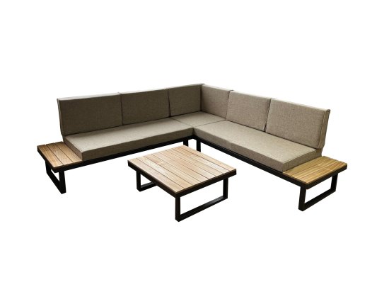 Набор садовой мебели Greengard Флоренция сталь бежево-коричневый угловой диван подушки столик