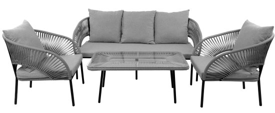 Набор садовой мебели Luna ротанг цвет графит диван - 1 шт стол - 1 шт кресло - 2 шт