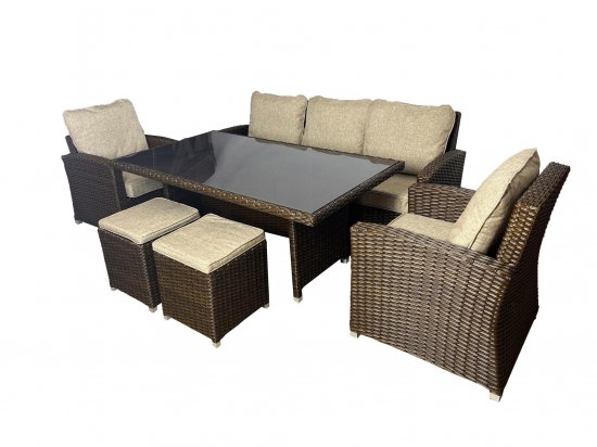 Набор садовой мебели Greengard Альби сталь цвет коричневый диван 1 шт. кресла 2 шт. пуфик 2 шт стол 1 шт