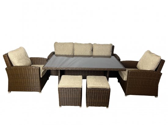 Набор садовой мебели Greengard Альби сталь цвет коричневый диван 1 шт. кресла 2 шт. пуфик 2 шт стол 1 шт