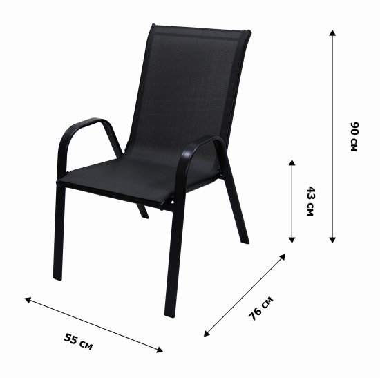 Стул садовый Almi GS032 55x73x91 см сталь цвет антрацит