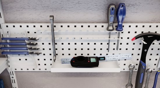 Держатель для гаечных ключей на перфопанели Spaceo 12.7x19.5x3.5 см сталь цвет белый