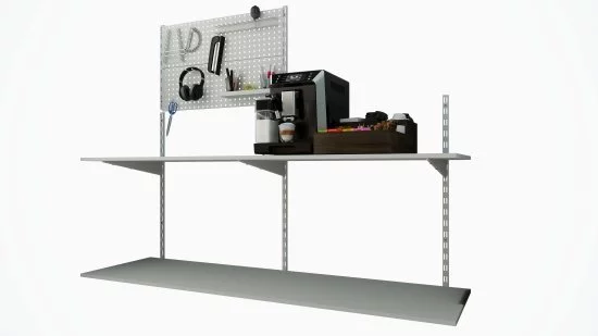 Полка для перфопанели Spaceo 30.6x2.2x8.3 см сталь цвет белый