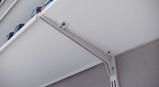 Держатель полки Spaceo 1.08x1.55x2.58 см сталь цвет белый 12 шт