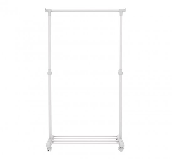Вешалка напольная 1 штанга 86x166x44 см металл цвет белый