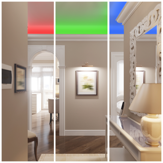 Комплект светодиодной ленты Apeyron SMD5050 12В 10 мм 5м 6 Вт/м 30диод/м 390 лм/м 6500 К RGBW