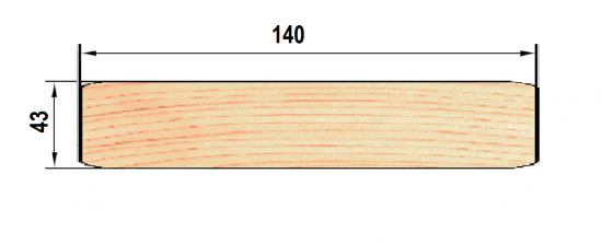 Доска строганая 2000x140x43 мм лиственница 0.28 м²