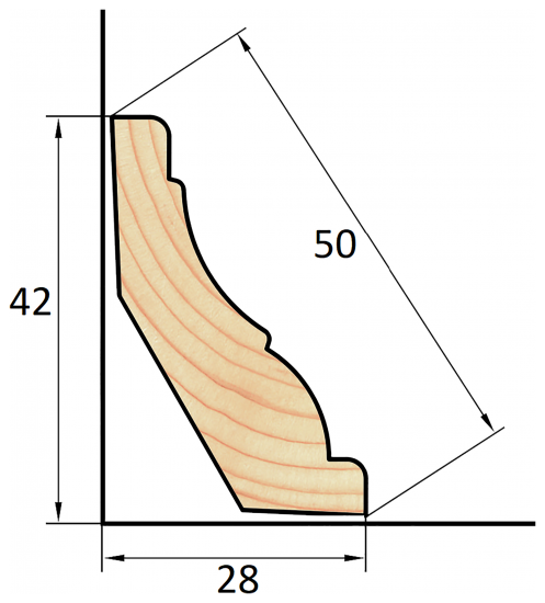 Плинтус деревянный сращенный ПРС-50 13x50x2200 мм хвоя Экстра