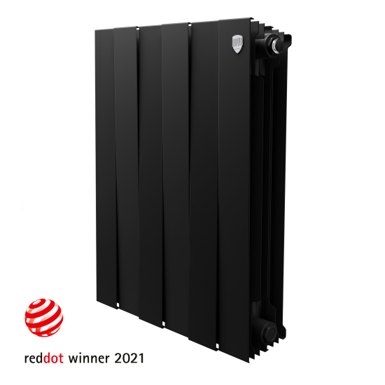 Радиатор секционный Royal Thermo Pianoforte 500/100 6 секций боковое подключение биметалл черный