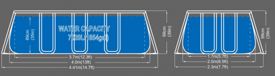 Каркасный бассейн Avenli 7020 л