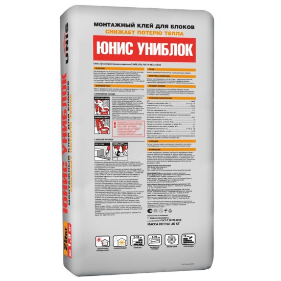 Клей для блоков Unis Униблок 25 кг