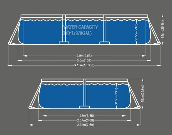 Каркасный бассейн Avenli 3701 л