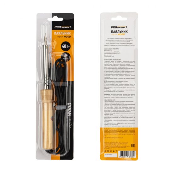 Паяльник электрический Proconnect Wood 40 Вт 230 В (12-0175-4)