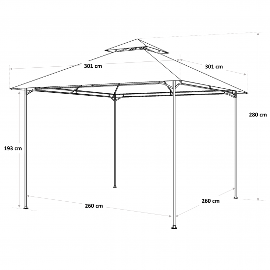 Павильон Naterial Oxis 300x280x300 см бежевый